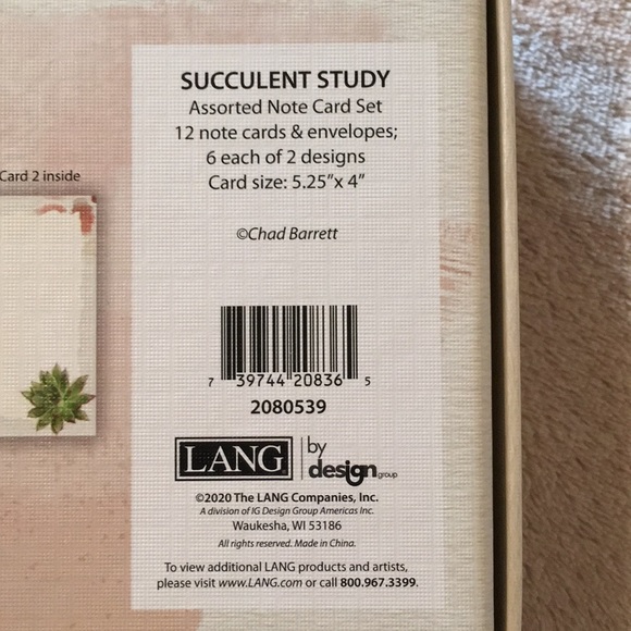 Succulent Cactus Note Card Set of 12 multi design - Picture 10 of 12